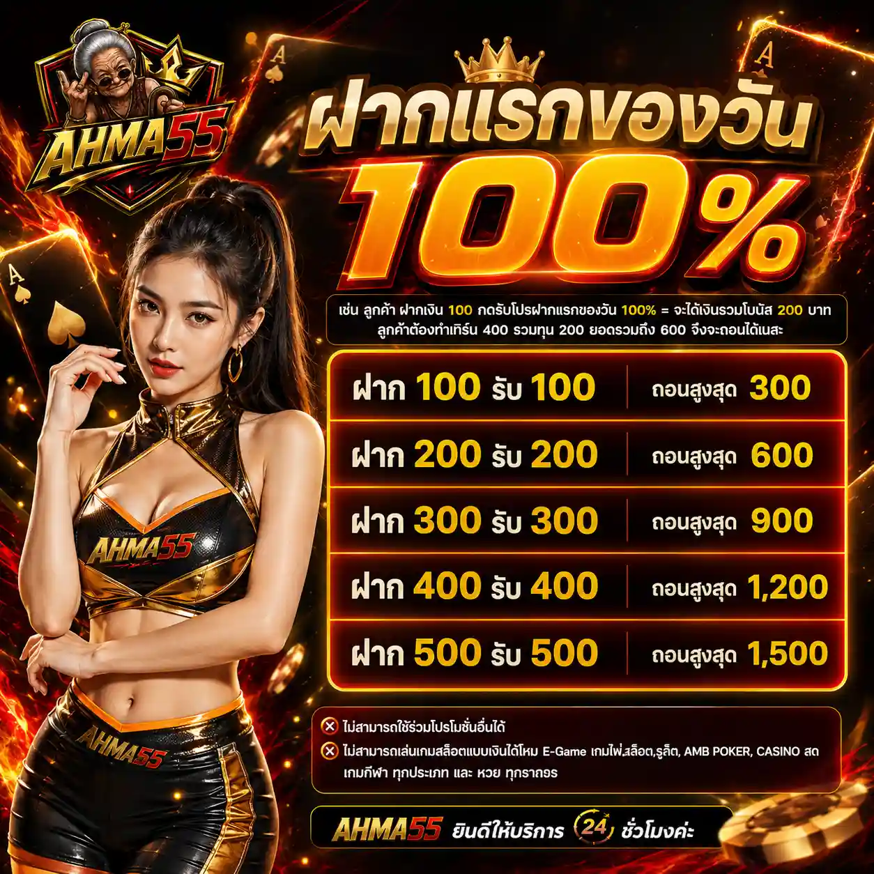 AHMA55 สล็อตทุนน้อยก็ลุ้นได้ โปรเลือกรับตามหมวดเกม สมัครเลย